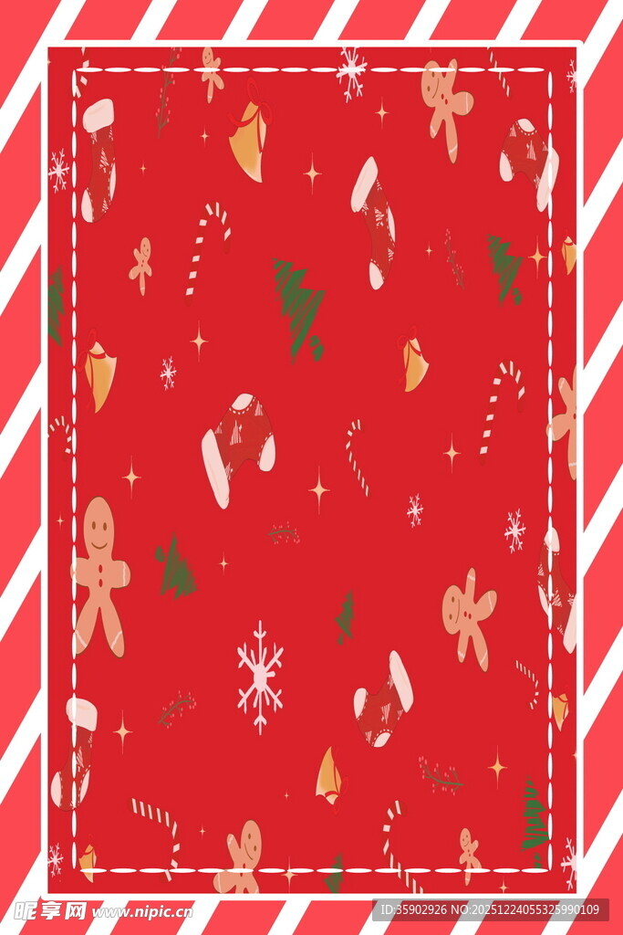 圣诞主题红色装饰图案