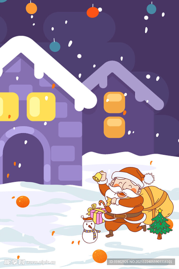 圣诞老人与驯鹿的雪夜