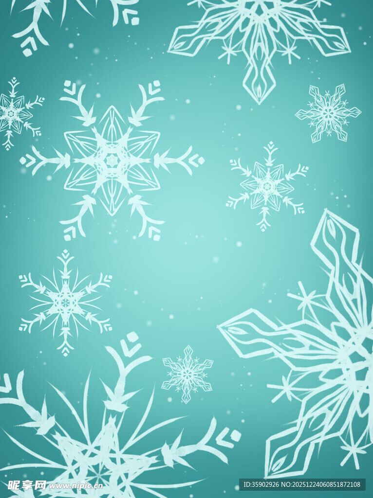 清新雪花背景图