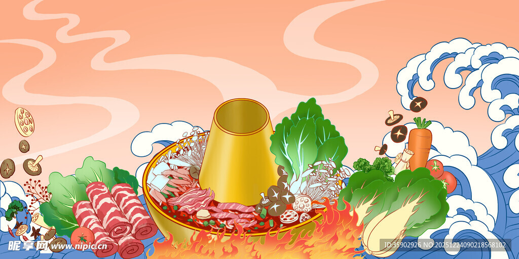 丰盛海鲜蔬果组合