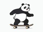 熊猫玩滑板