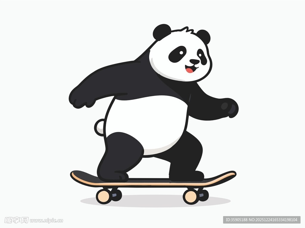 熊猫玩滑板