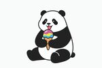熊猫吃冰淇淋