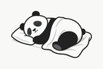熊猫盖被子睡觉