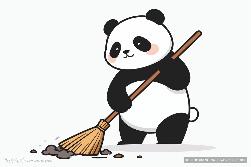熊猫在扫地