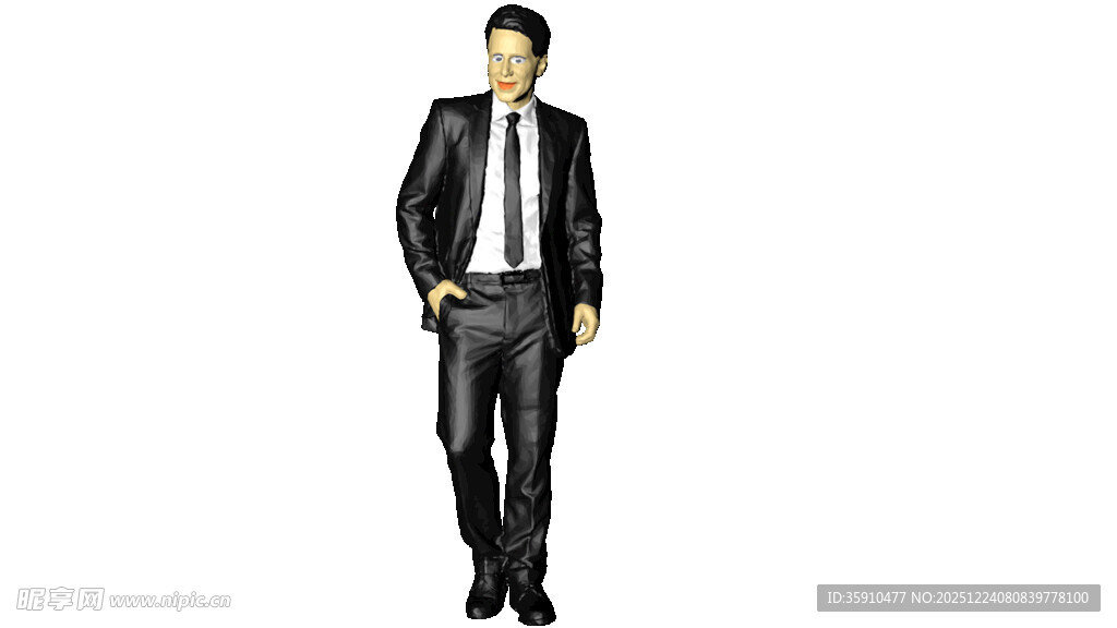 西装男人物3D图透明底