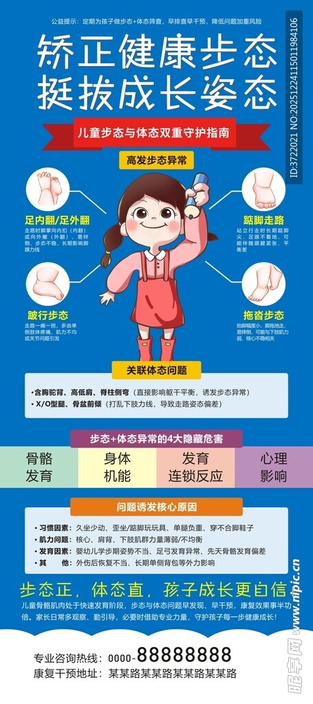 步态体态矫正展架