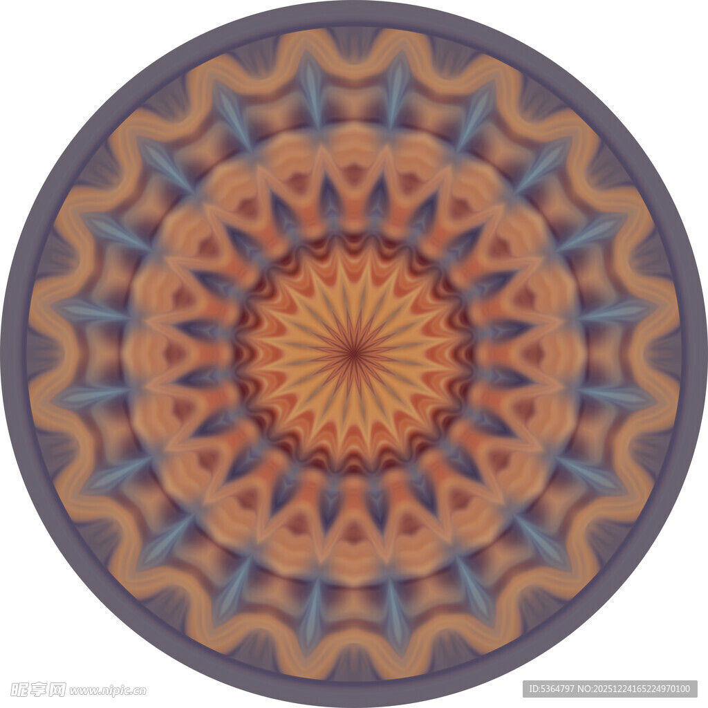 圆形几何花纹装饰图案