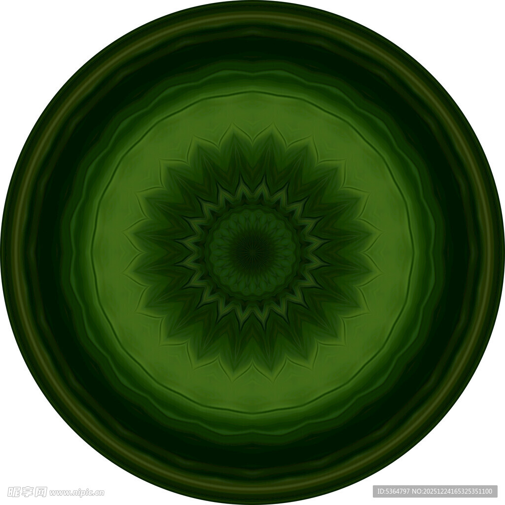 绿色圆形几何花纹图案