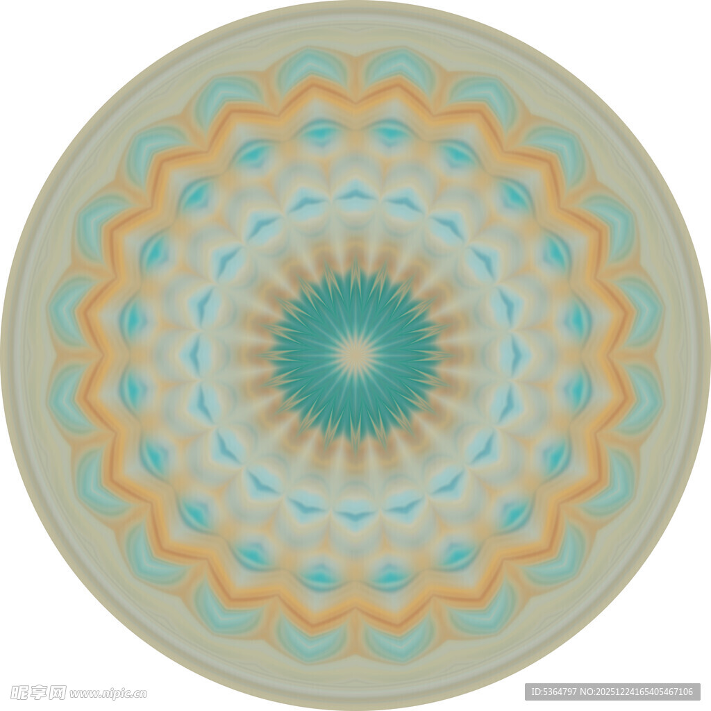 圆形几何花纹装饰图案