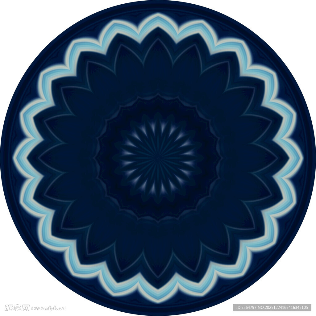 蓝色圆形花纹图案