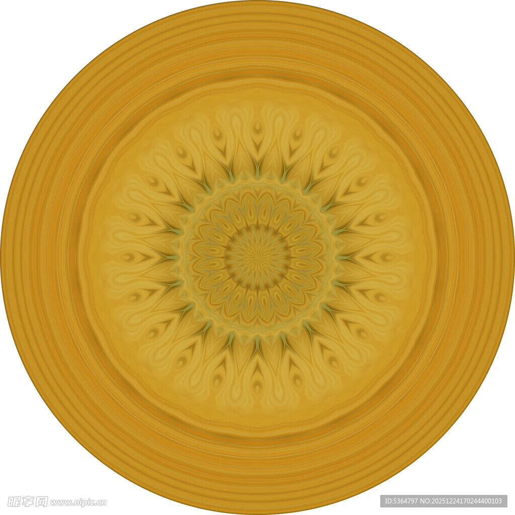 金色圆形花纹图案