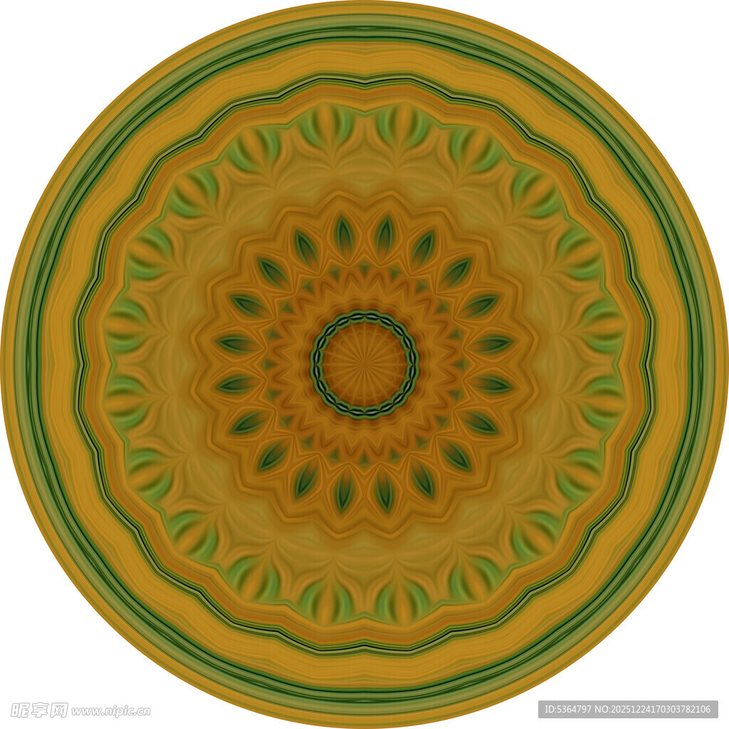 圆形几何花纹装饰图案