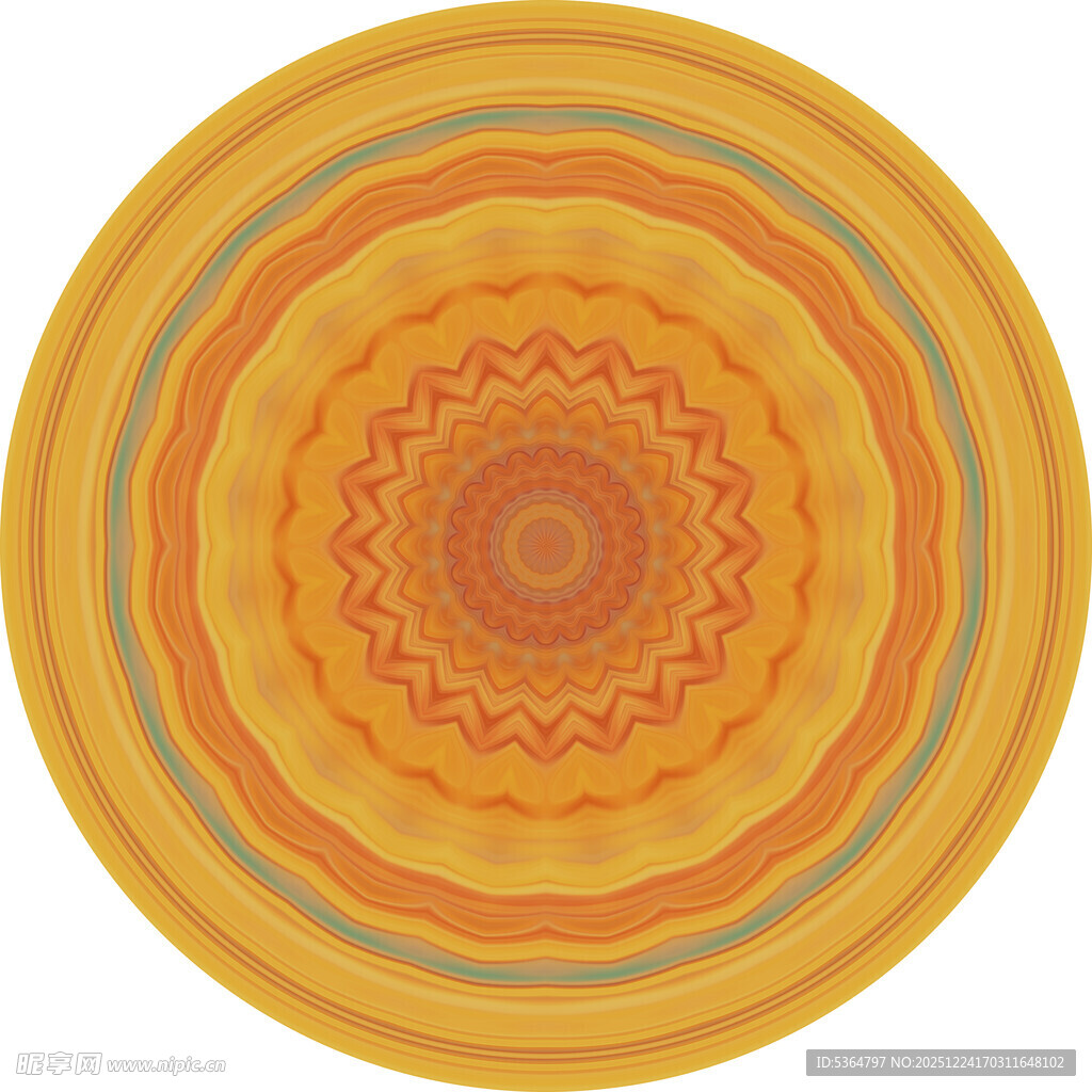 圆形多彩几何图案地毯