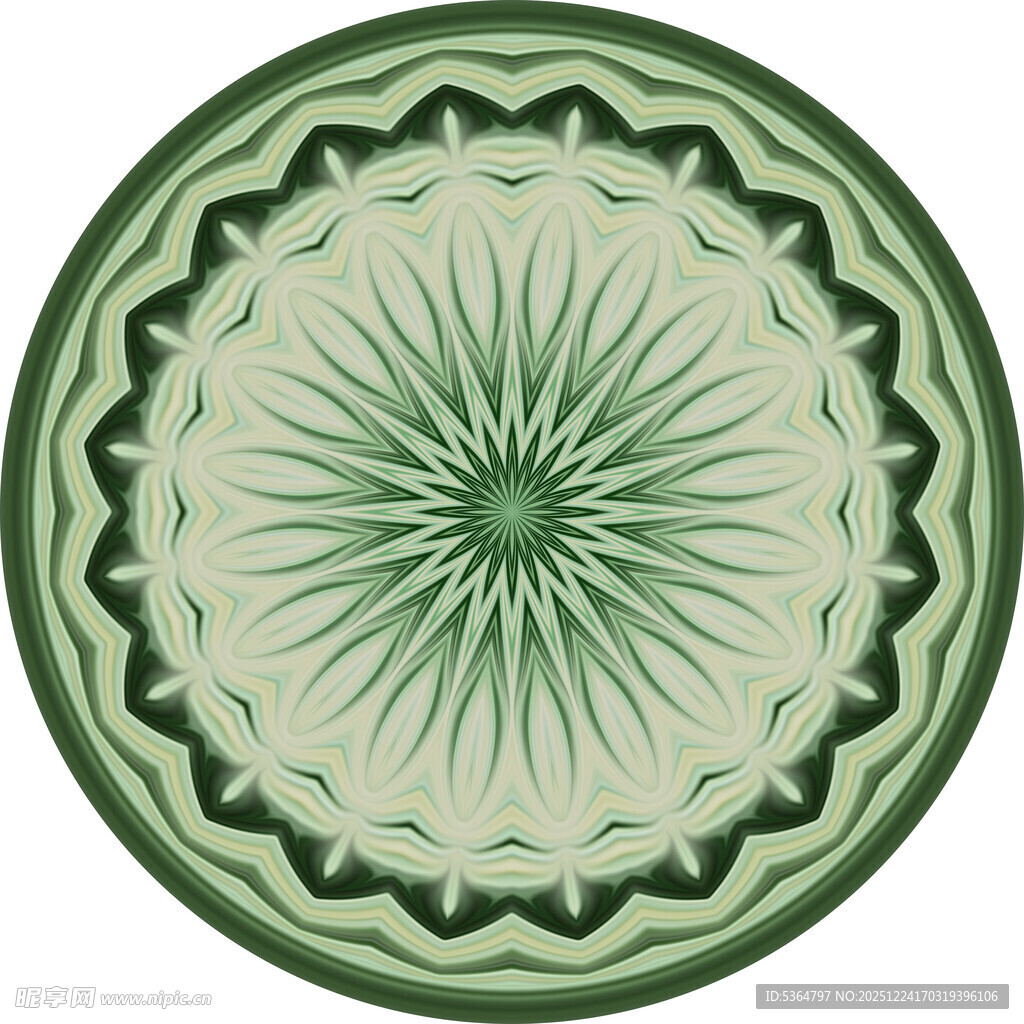 绿色圆形花纹装饰图案