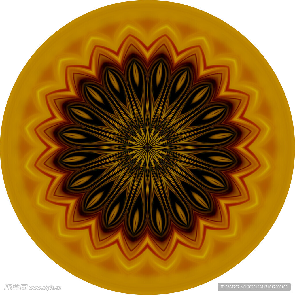 圆形精美花纹图案