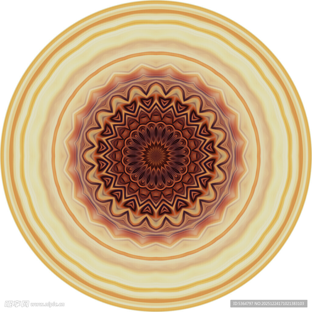 精美圆形曼陀罗花纹图案