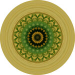 圆形绿色曼陀罗花纹图案
