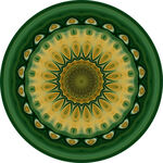 圆形黄绿渐变曼陀罗图案