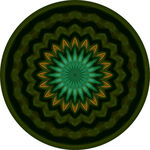 绿色圆形绚丽花纹图案