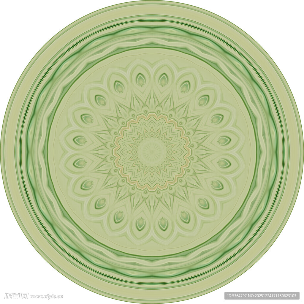 浅绿色圆形花纹装饰图案