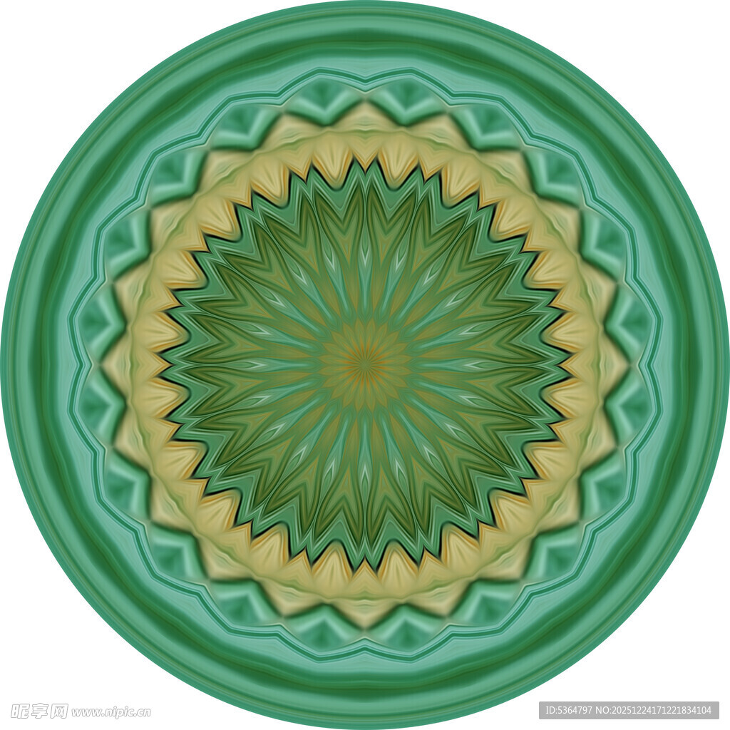 圆形几何花纹装饰图案