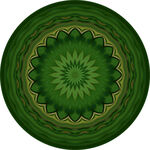 绿色圆形曼陀罗花纹图案