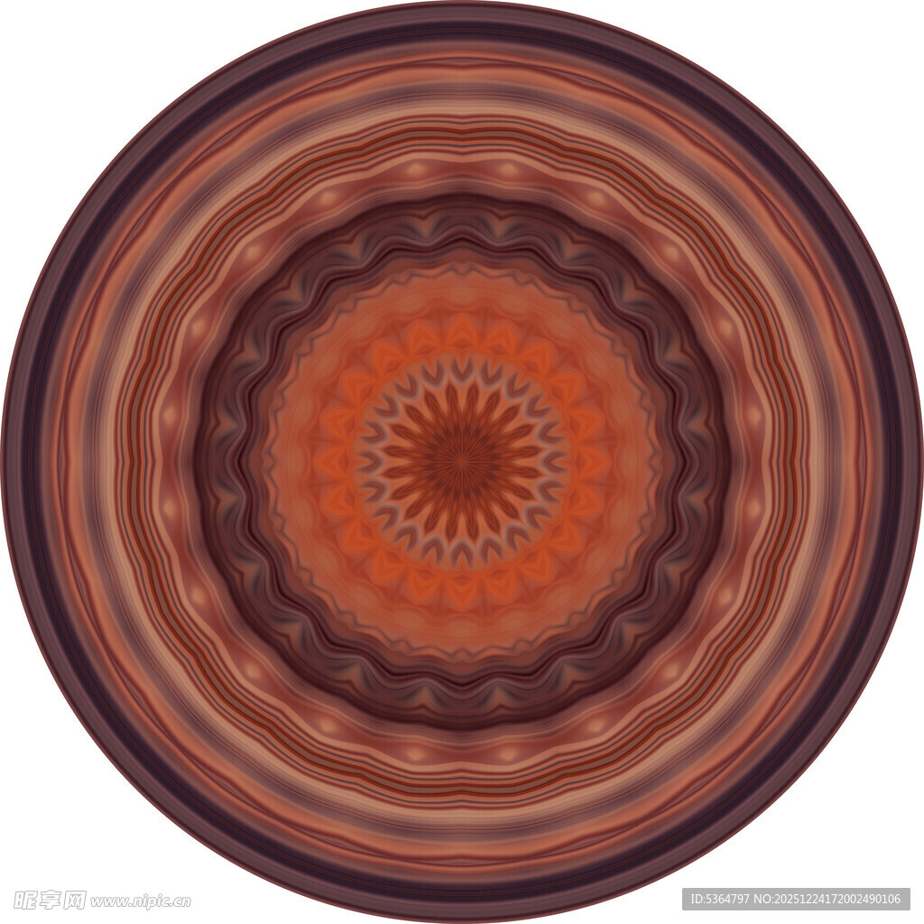 圆形复古花纹图案设计