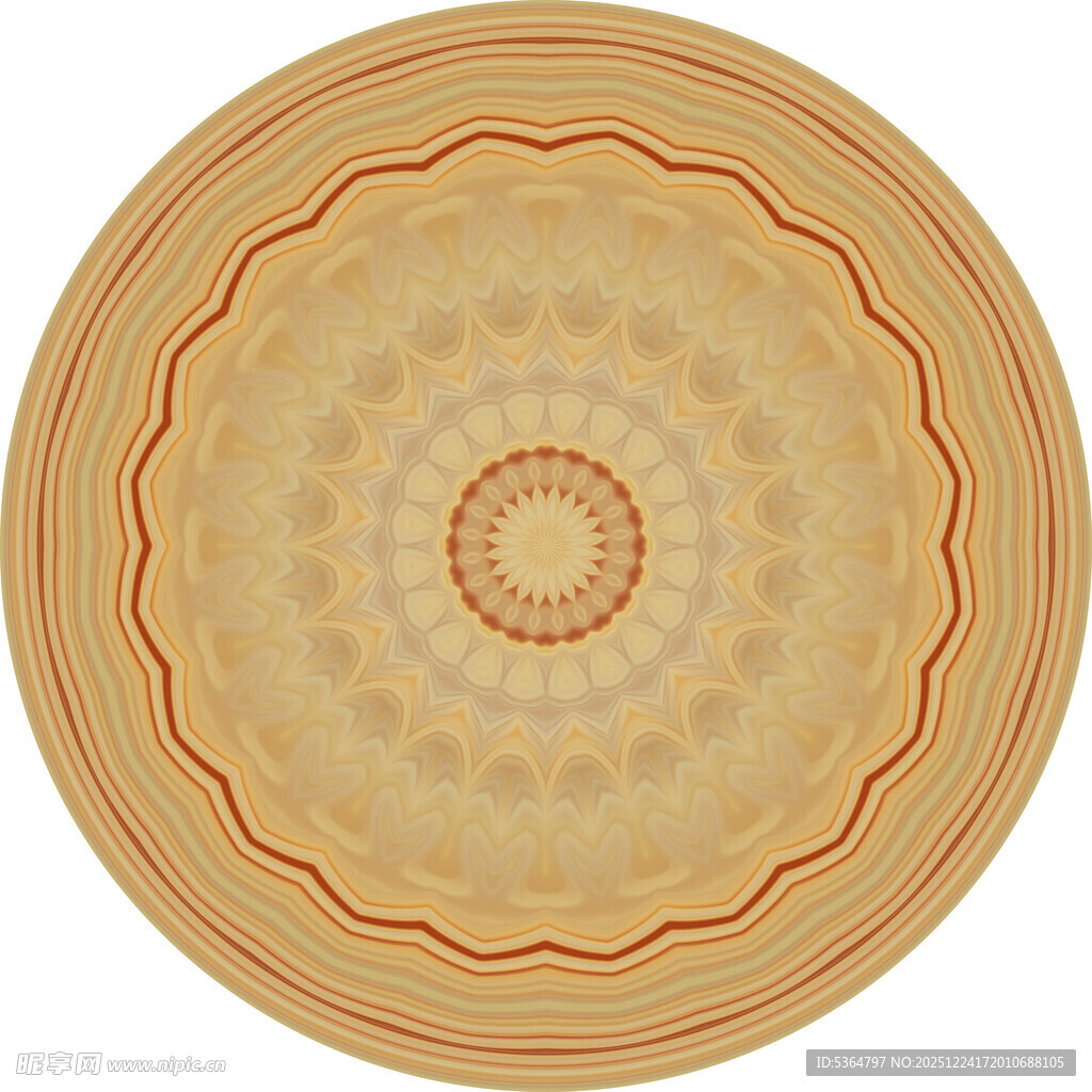 圆形几何花纹装饰图案