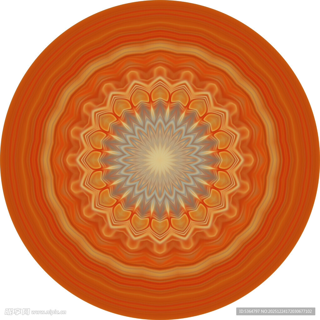 橙色圆形曼陀罗图案