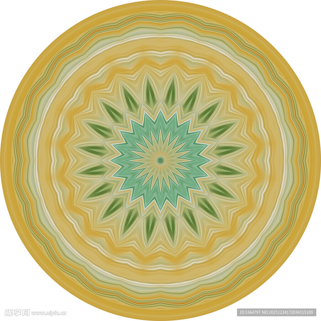 圆形几何花纹装饰图案