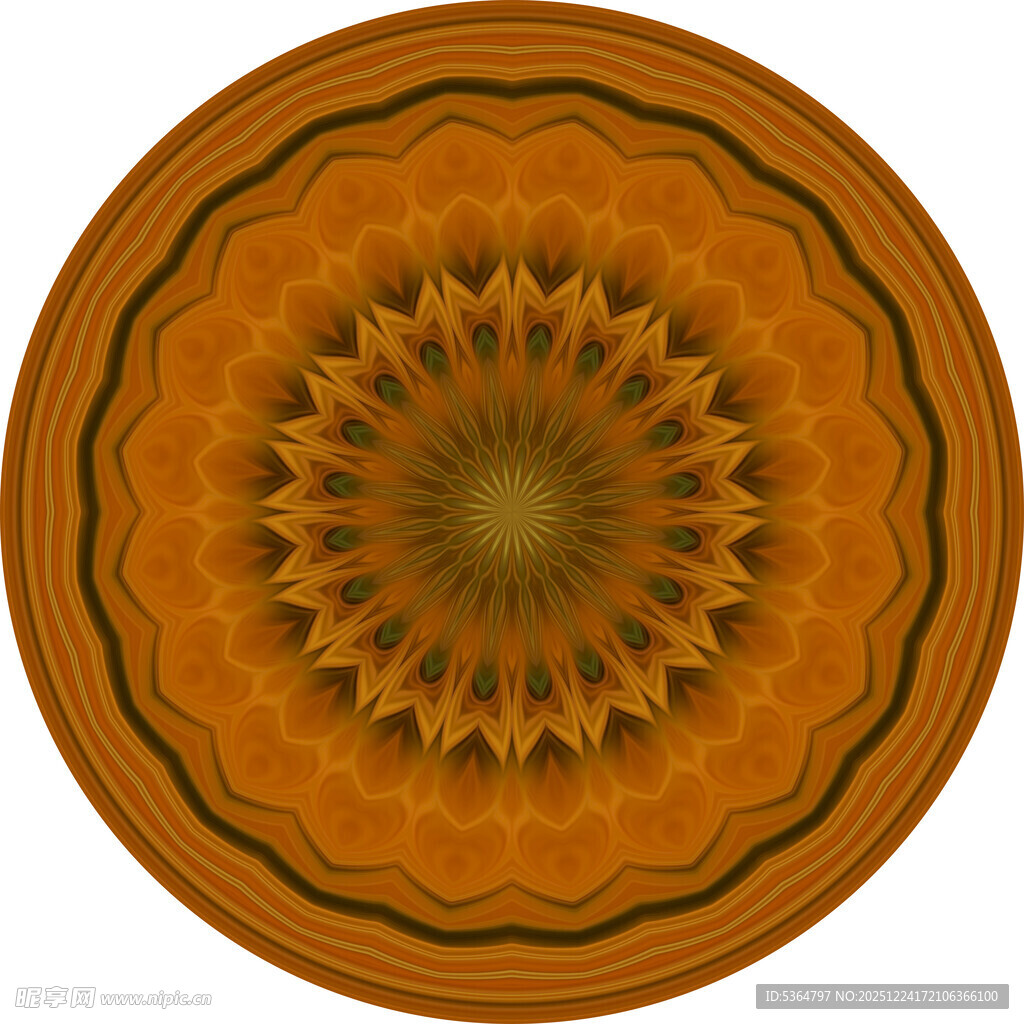圆形绚丽花纹图案