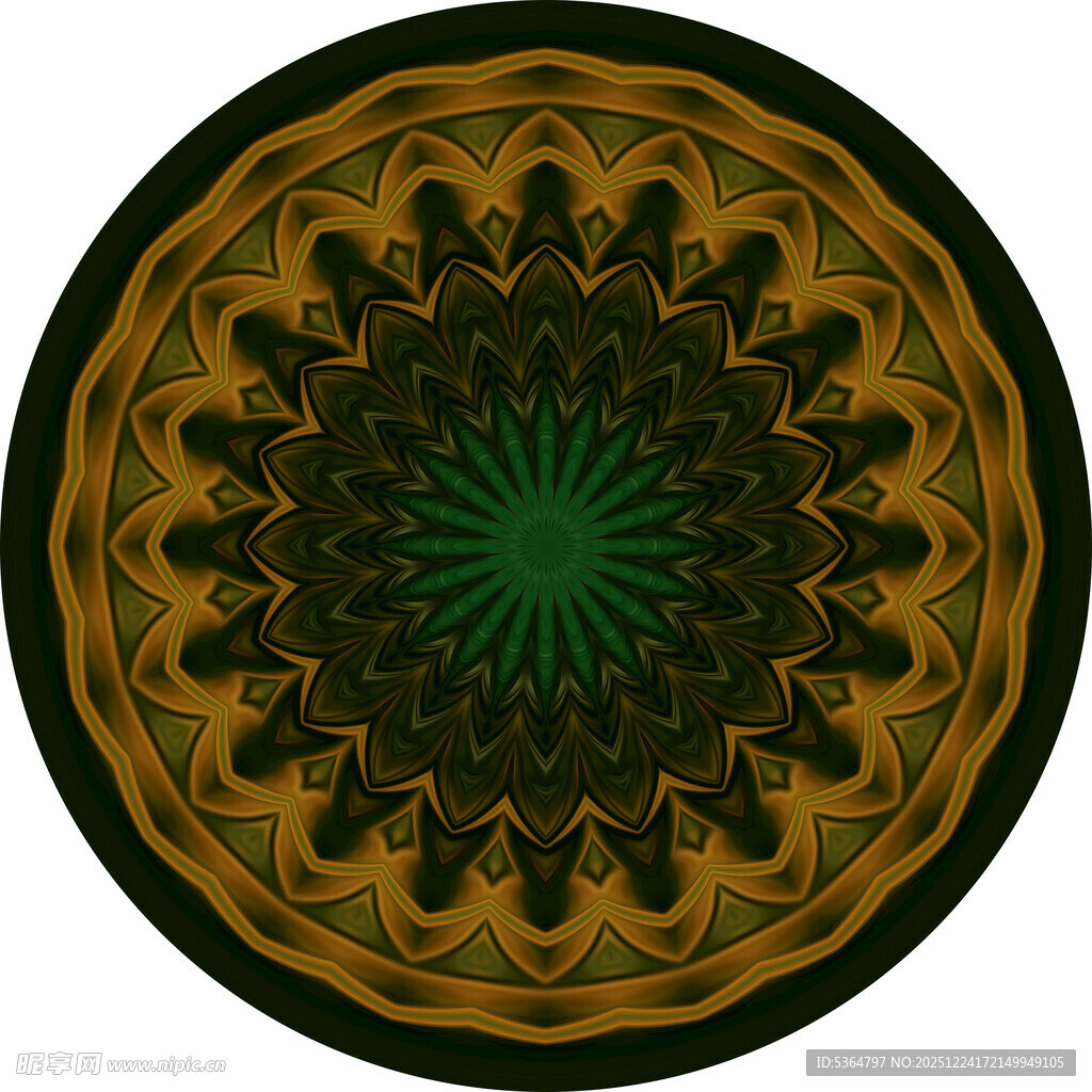 圆形绚丽花纹图案