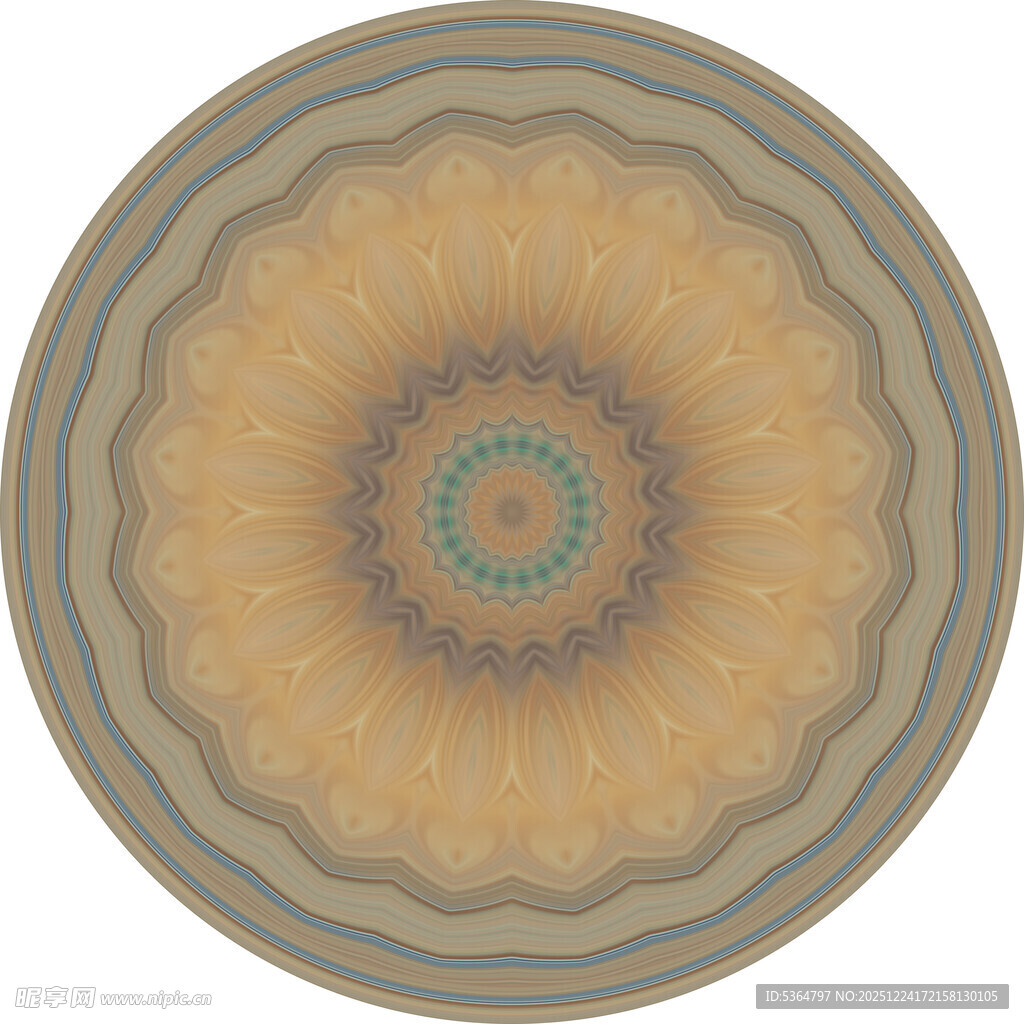 圆形绚丽花纹图案