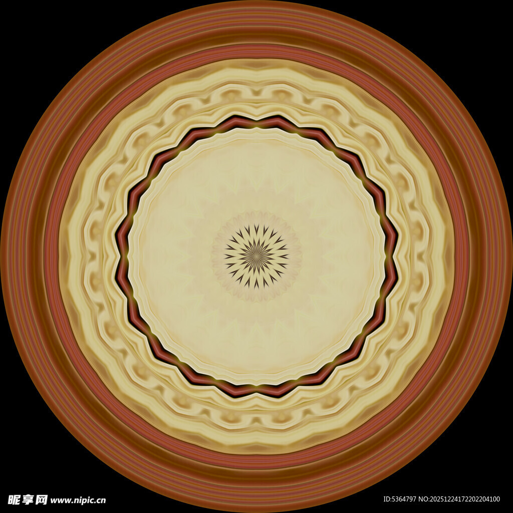 复古圆形花纹图案设计