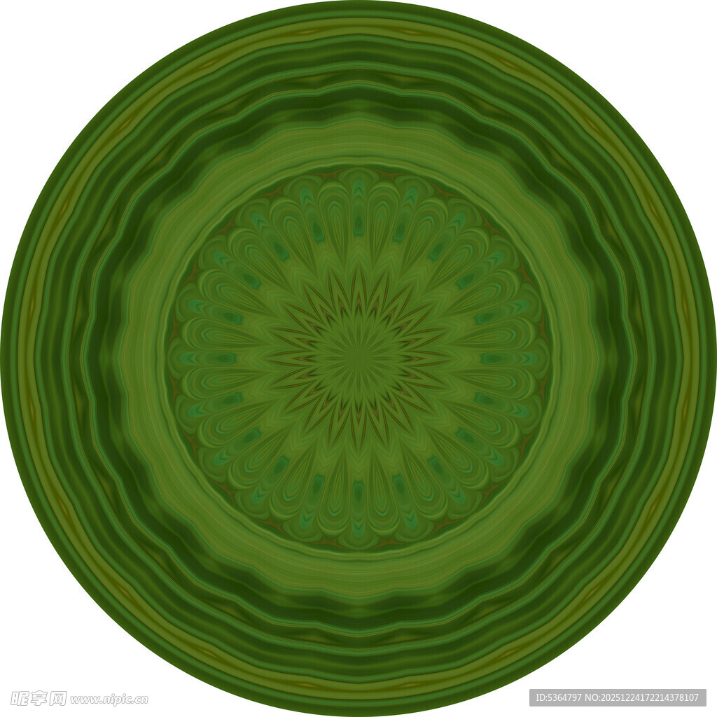 绿色圆形花纹图案