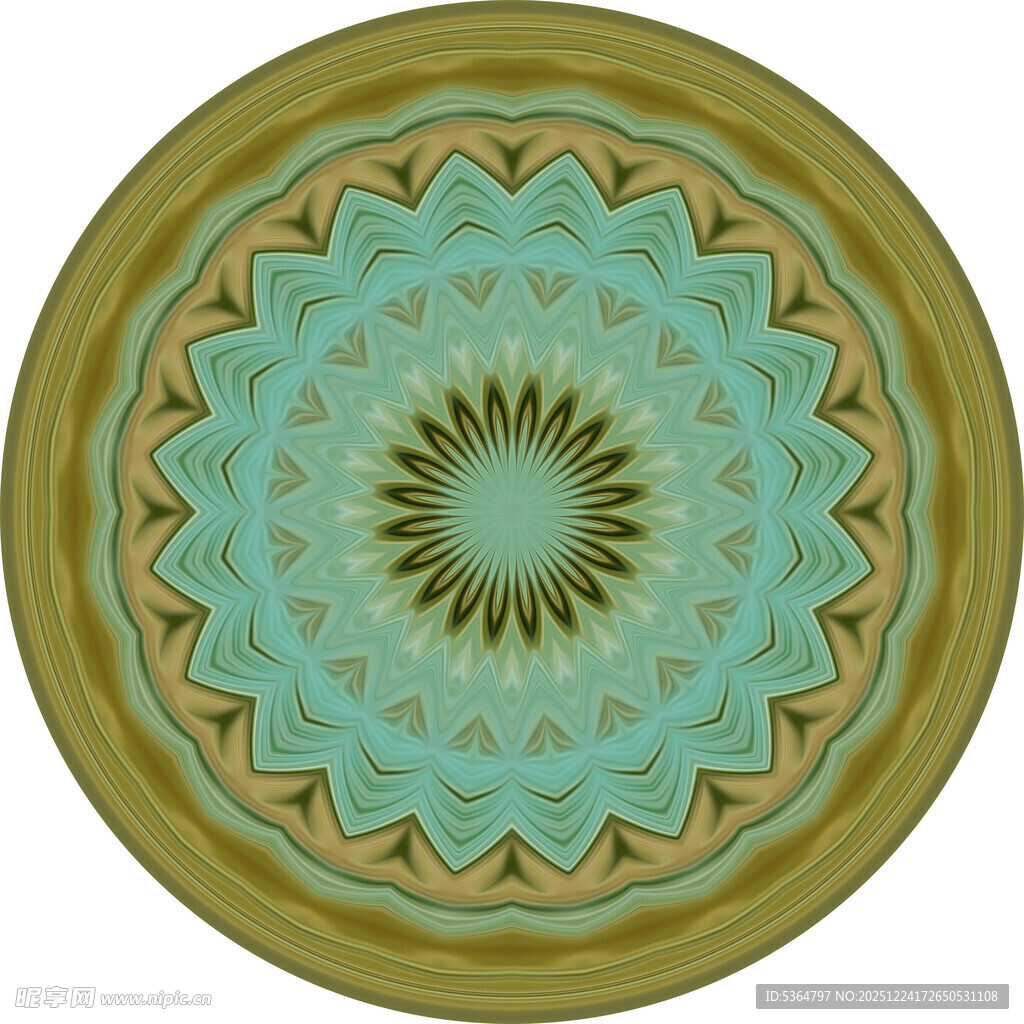 圆形曼陀罗花纹图案