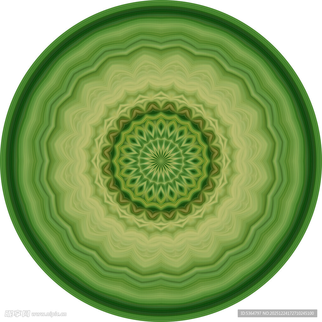 绿色圆形分形图案纹理