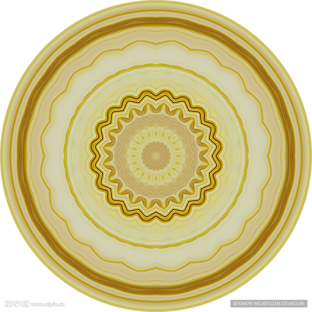 金色圆形花纹装饰图案