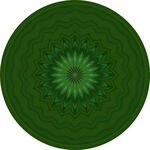 绿色圆形曼陀罗花纹图案