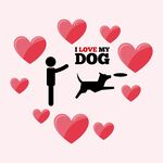 我爱我的狗狗插画