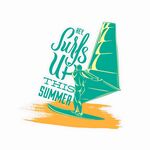 夏日冲浪女孩活力插画