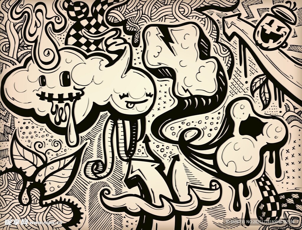 抽象涂鸦艺术图案