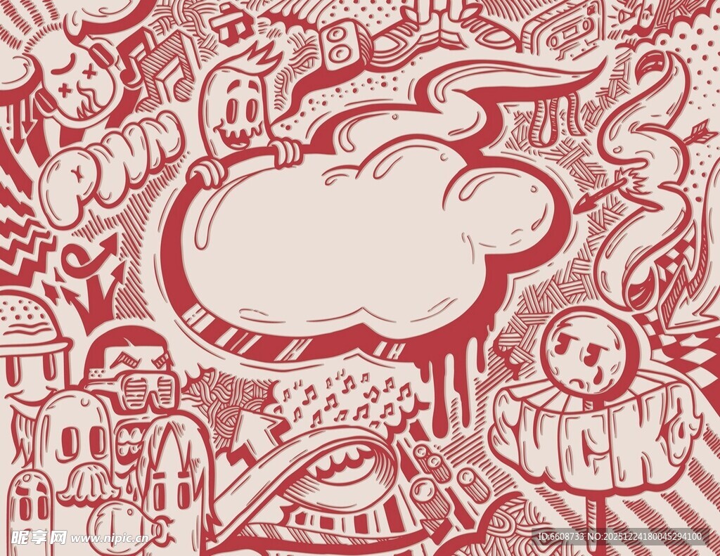 卡通风格涂鸦背景图案