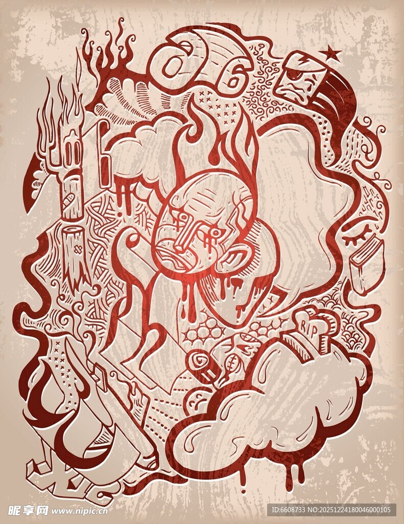 抽象涂鸦艺术画作欣赏