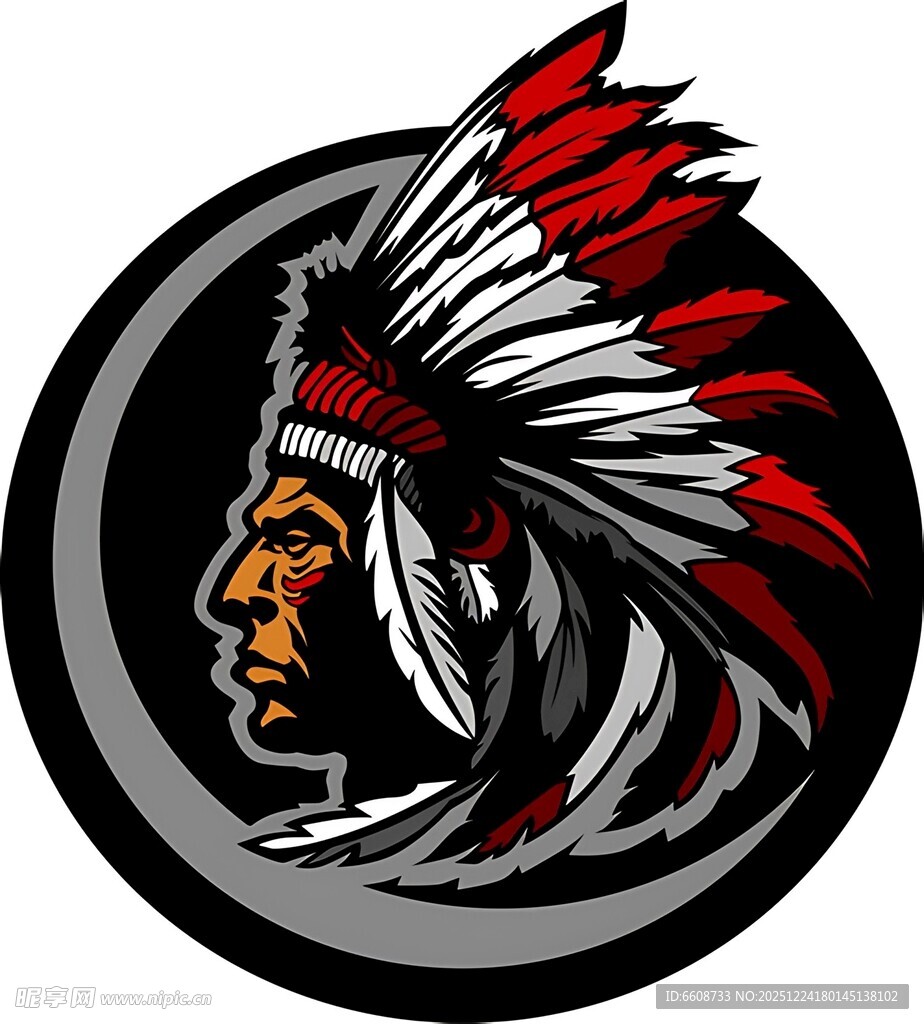 印第安人头像标志