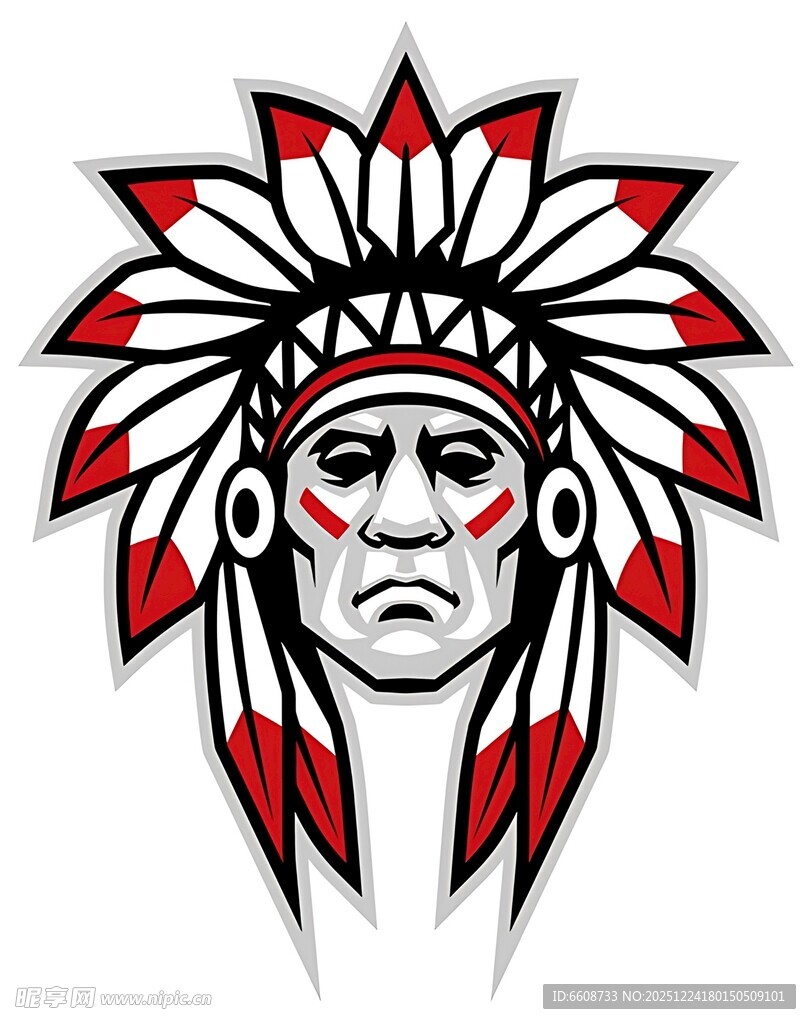 印第安人头像图腾