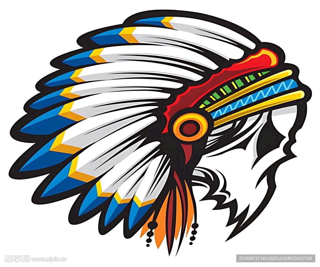 印第安人头饰图案