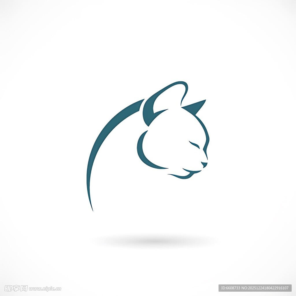 简约猫头标志设计