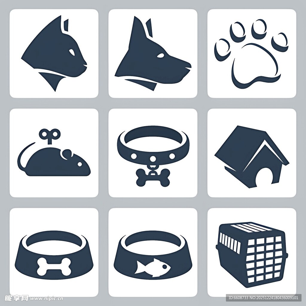 宠物用品图标集合